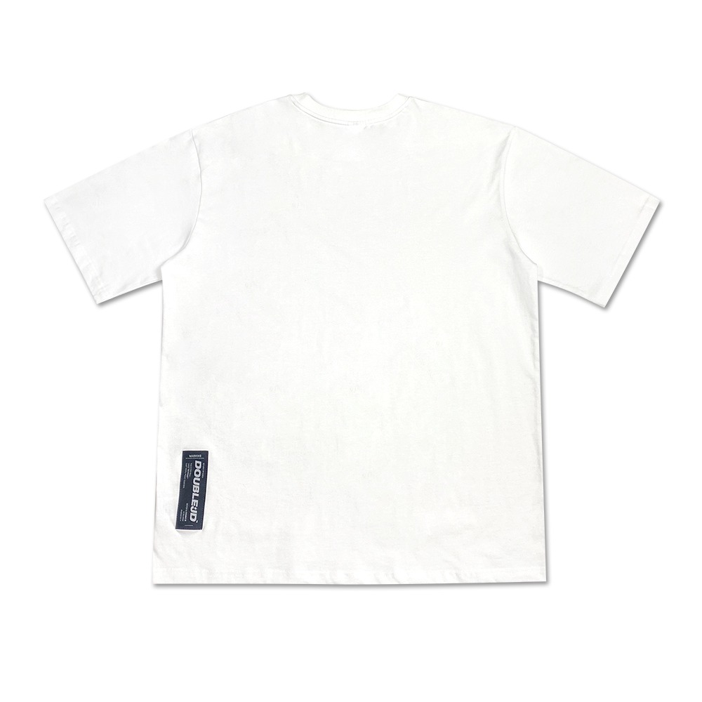 JDZK10622 더블제이디 블랙 패치 반팔 티셔츠 (WHITE)