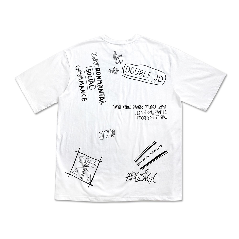 10309 DBJD 낙서 반팔 티셔츠 (WHITE)