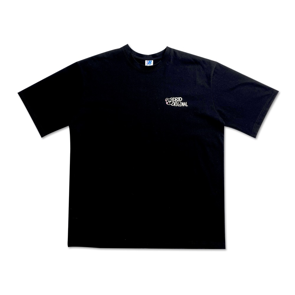 10307 스케이트 곰돌이 반팔 티셔츠 (BLACK)