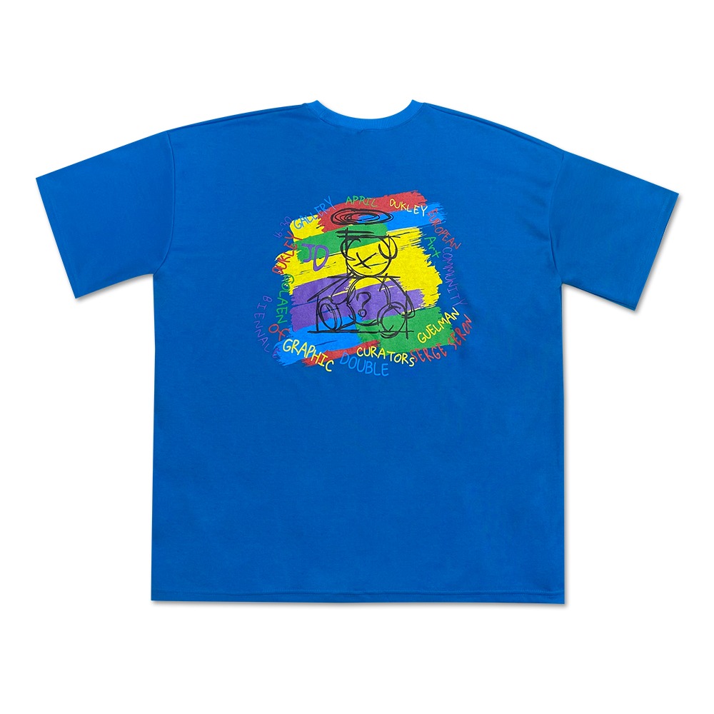 JDB10404 더블제이디 페인트 곰 반팔 티셔츠 (BLUE)