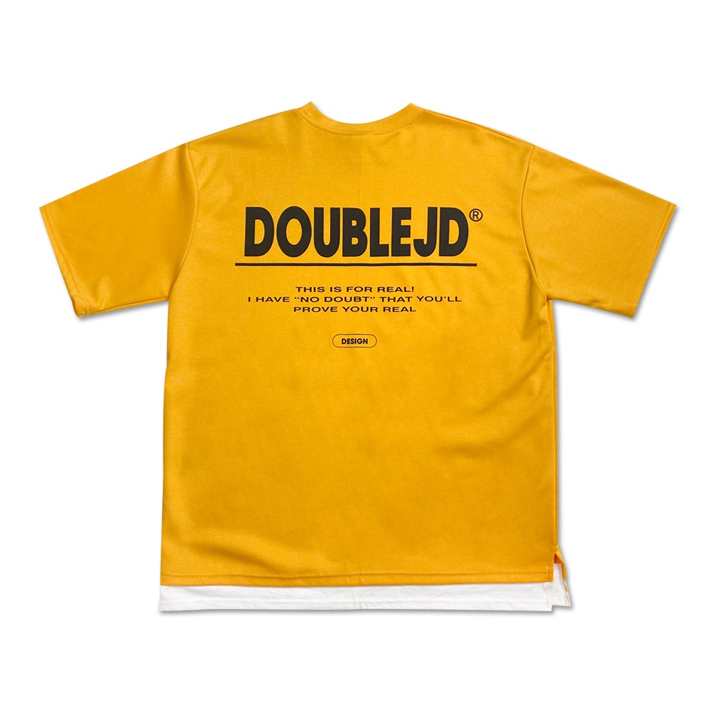 JDO10506 더블제이디 레이어드 반팔 티셔츠 (YELLOW)